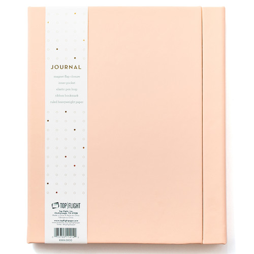 Leatherette Journal with Magnetic Flap, Ruled, 96 Sheets, Pale Pink