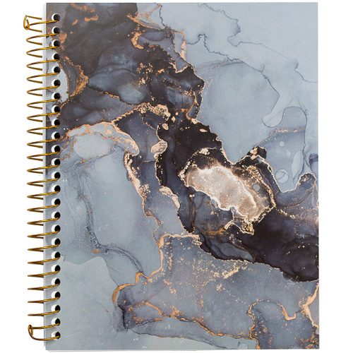 Lily & Huck Black Cloud Wirebound Journal Notebook, Hard Vinyl Cover, 140 Color Edge Sheets, 8.25" x 6.5"