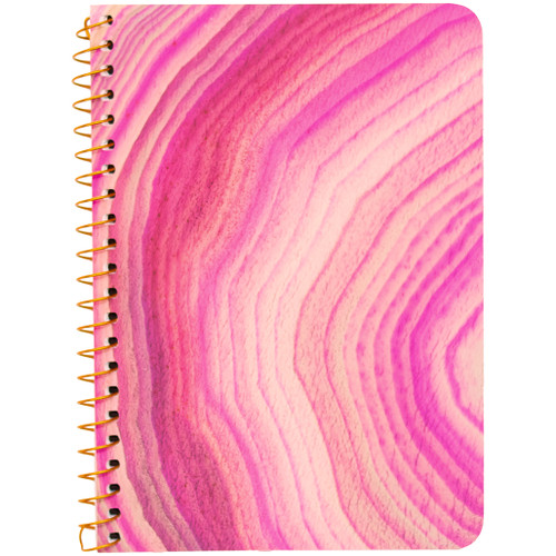 Lily & Huck Pink Geode Personal Personal Notebook, Hard Vinyl Cover, 7" x 5", 100 Sheets