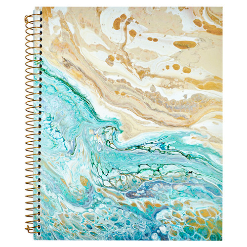 Lily & Huck Blue Sand  Journal Wirebound Notebook, Hard Vinyl Cover, 140 Color Edge Sheets, 11" x 8.875"