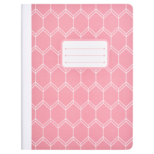 Pink Hex Geo Composition Book, Wide Rule, 80 Sheets,