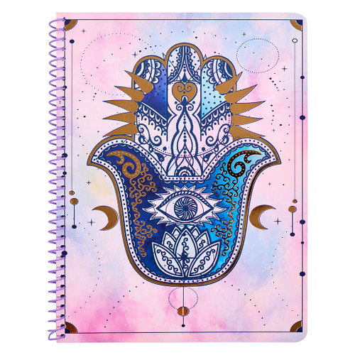 Moon Crystals Palm Wirebound Notebook, Wide Rule, 70 Sheets, Gold Foil