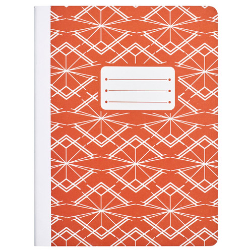 Terracotta Stars  Composition Book, Wide Rule, 80 Sheets,