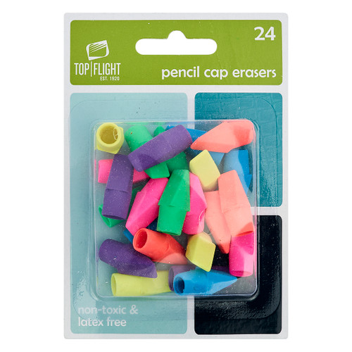 Eraser Caps, 24 count, Asssorted Colors