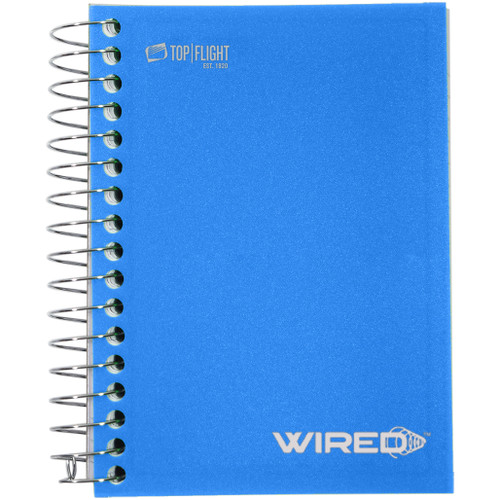 WIRED® Chub Wirebound Notebook, Heavyweight Paper, College Rule, 180 Sheets, Blue