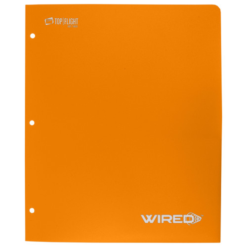 WIRED® 2-Pocket Poly Folder, Orange