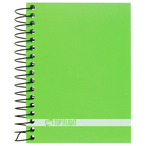 Boss® Poly Cover Wirebound Chub Notebook, Narrow Rule, 5.5" x 4.5", 180 Sheets, Green