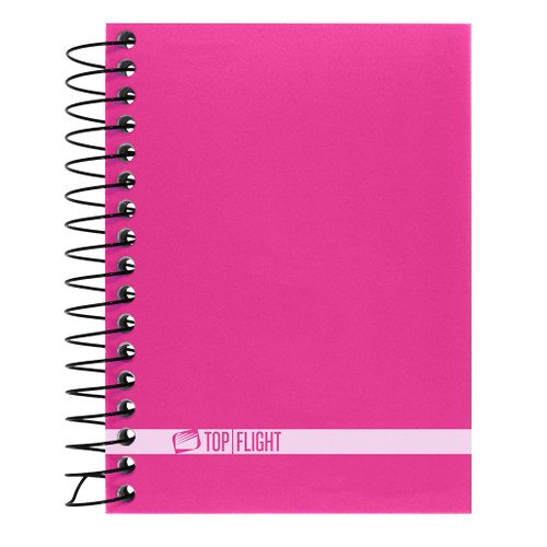 Boss® Poly Cover Wirebound Chub Notebook, Narrow Rule, 5.5" x 4.5", 180 Sheets, Pink