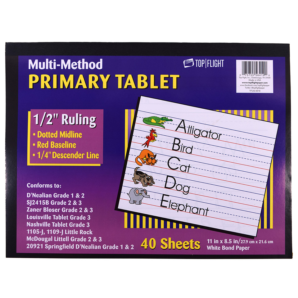 Multi Method Learn To Letter Writing Tablet 1 2 inch Ruling Grade 3rd 