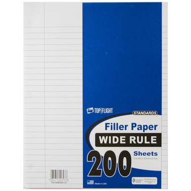 Wide Ruled Filler Paper With 3-Hole Punch, 125 Sheets