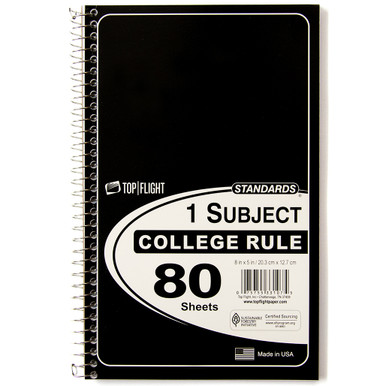Wireless Notebook College Ruled Standards® 1 Subject, Wirebound Notebook, College Rule, 8