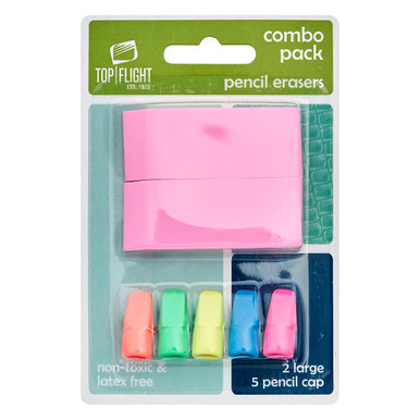 Charles Leonard Pencil Eraser Combo Pack, Includes 1 Pen/Ink Eraser, 1 Pink  Pencil Eraser and 5 Pencil Cap Erasers, 7-Pack (80797) - Yahoo Shopping