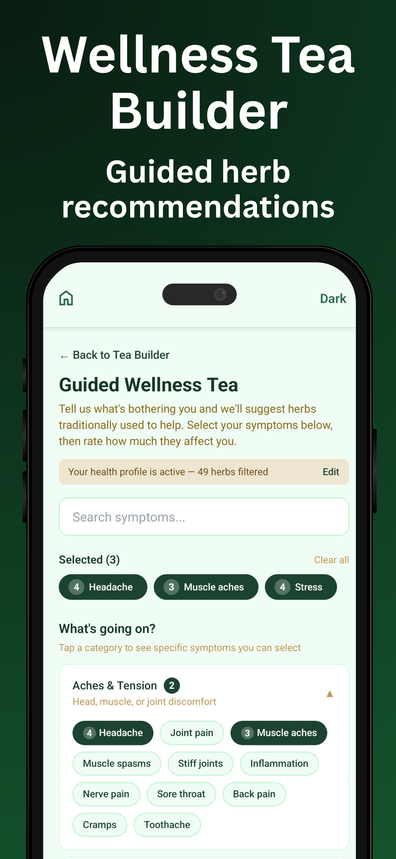 Interaction checker showing herb safety warnings