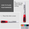 EOD Magnetic Dry Wipe Pens Dry Erase Markers With Eraser Cap Low Odor Fine Tip Whiteboard Pens Pack of 12,10 Colors