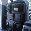 Universal Tactical Car Seat Back Organizer Bag Tactical Molle Vehicle Organizers Panel Vehicle Protector Organizers with 5 Detachable Pouches (Upgraded C model Black)