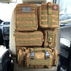 Universal Tactical Car Seat Back Organizer Bag Tactical Molle Vehicle Organizers Panel Vehicle Protector Organizers with 5 Detachable Pouches (Khaki)