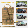 Universal Tactical Car Seat Back Organizer Bag Tactical Molle Vehicle Organizers Panel Vehicle Protector Organizers with 5 Detachable Pouches (Khaki)