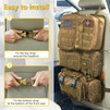 Universal Tactical Car Seat Back Organizer Bag Tactical Molle Vehicle Organizers Panel Vehicle Protector Organizers with 5 Detachable Pouches (Khaki)