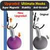 EOD Upgraded Extra Large Magnetic Hooks,2 Pack Heavy Duty Ultimate Magnetic Hooks (Black/3.46inch)