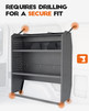 EOD Van Shelving 42" W x 46" H x 13" D, Steel, Low/Mid/High Roof