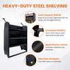 EOD Black Steel Cargo Van Shelving Storage System Adjustable Height Fit for Ford Transit Connect 2014+, Ram Promaster City, Chevy City Express, Nissan NV200 42" W x 43" H x 13" D
