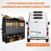 EOD Adjustable Cargo Van Shelving with Lockable Door and Hooks, Heavy Duty Steel Storage 52" W x 46" H x 13" D, Fits Transit, ProMaster, Chevy Express, GMC Savana, Sprinter, Low/Mid/High Roof