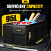 EOD Organizer - 95L Collapsible Trunk Organizer with Lid, Sturdy Car Storage for SUV Auto Truck Van with Adjustable Straps and Non Slip Bottom (Black, XX-Large)