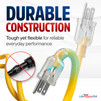 50ft Outdoor/Indoor Extension Cord 10/3 Gauge Ultra Heavy Duty 3 Prong SJTW, Waterproof, Flexible Cold-Resistant Long Power Cord,15A 125V 1875W, Yellow