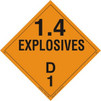 Explosives 1.4D VPO (sticker) Placard