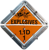 D.O.T. Split Frame Aluminum Flip Placards- 1.1D, 1.1B, 1.5, 1.4B, 1.4D, 5.1, Flammable and Dangerous