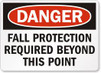 Fall Protection Required Beyond This Point 14" x 10" VPO (sticker)