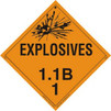 Explosives 1.1B Aluminum Placard