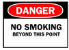 No Smoking Beyond This Point 20" X 14" Aluminum Sign -- CLOSEOUT --