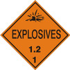 Explosives 1.1, 1.2, 1.3, 1.4 or 1.5 Magnetic Placards