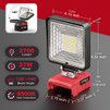 Cordless Flood Light for Milwaukee Light for m18 Work Light, 27W 2700LM LED Work Light Battery Light for Milwaukee m18 Battery with USB & Type C Charger Port