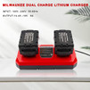 Dual Charging Port Charger for Milwaukee M18 Battery 48-59-1812 18V XC Lithium Tools Charging Station