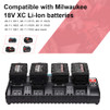 for M18 Battery Charger, 4-Ports Battery Charger Station Compatible with Milwaukee 18v Lithium Ion Battery and Milwaukee Tools 48-11-1850 48-11-1840 48-11-1815 48-11-1828 Milwaukee Charger