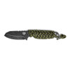 TRUE Nekkid 2.4” Sheepsfoot Fixed Blade Knife, Thin, Lightweight Knife with Paracord Wrap and Full-Tang Construction for Durability,Black