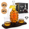 Whiskey Decanter Set Grenade Shaped Liquor Decanter Set with 2 Glasses