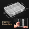 2 Pack - 8 Grids Bead Organizers and Storage, Plastic Organizer Box with Removable Dividers Tackle Box Organizer