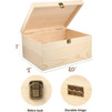 Unfinished Wooden Box 10x7x7 Inch with Hinged Lid & Clasp, Natural Pine Craft Storage Box for DIY Painting, Stain & Wood Burning, Includes 10 Paint Brushes