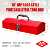 Tsnritor Portable Tool Box, Metal Tool Box, 4 Non-Slip Foot Pads, Ideal for Trailer, Mechanic, DIY-ers, Car Toolbox, Workshops, Garages, Repair Shops,Red