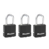 Master Lock Black Magnum Keyed-Alike Padlocks with All-Weather Cover, Outdoor Lock for Fence or Gate with a 1-7/8 Inch Lock Body and 1-1/2 Inch Shackle, 3-Pack
