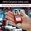10 Pack Lockout Tagout Locks, Keyed Different Red Loto Safe Padlocks, OSHA Compliant Safety Locks with Keys for Lock Out Tag Out Stations and Devices