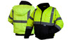 Pyramex Safety RJ3210XL RJ32 Series Jackets Hi-Vis Lime Bomber Jacket with Quilted Lining- Size Extra Large