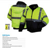 Pyramex Safety RJ3210XL RJ32 Series Jackets Hi-Vis Lime Bomber Jacket with Quilted Lining- Size Extra Large