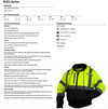 Pyramex RJ31 Series Waterproof Class 3 Fleece Bomber Safety Jacket, Lime, X-Large