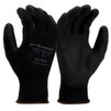 Pyramex Safety Pyramex GL406 Polyurethane Palm Coating Work Glove, 13 Gauge Polyester Liner, Black (Pack of 12 Pairs) (X-Large)