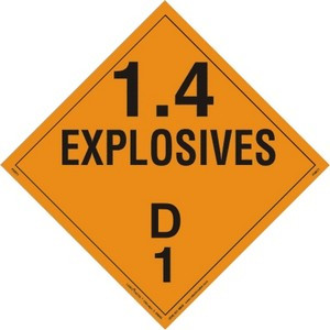 Remote Explosive Sticker Explosives 1.4D VPO (sticker) Placard