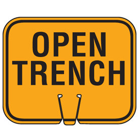 Open Trench Slotted Safety Cone Sign